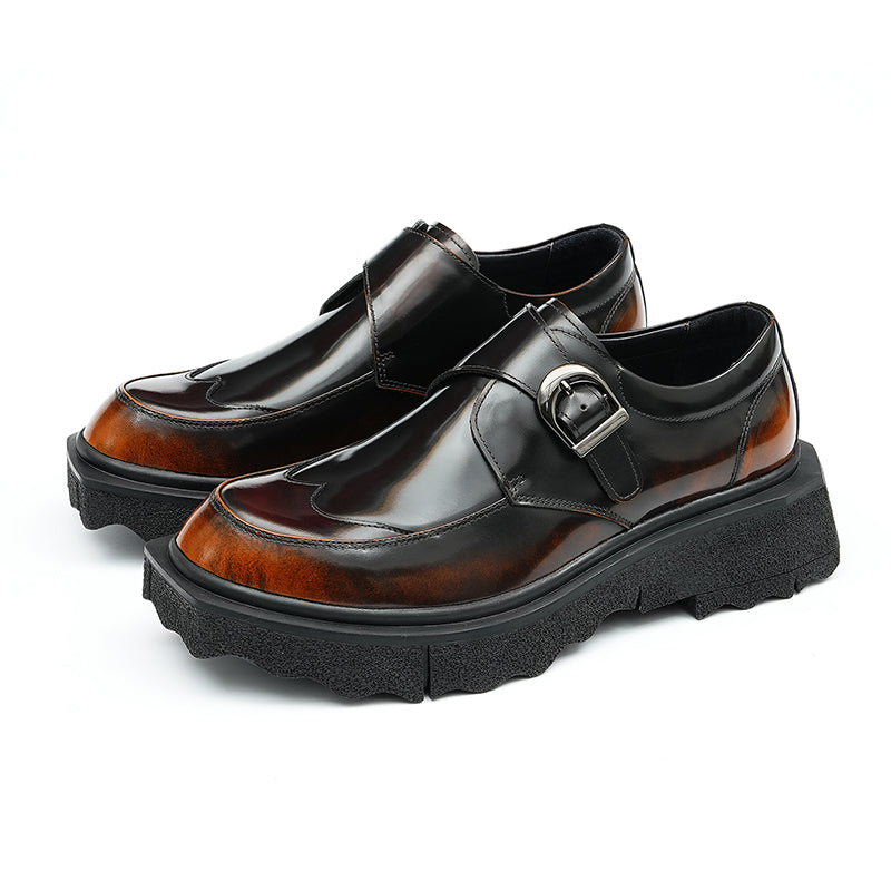 Men's Monk Strap Dress Shoes Thick-Soled