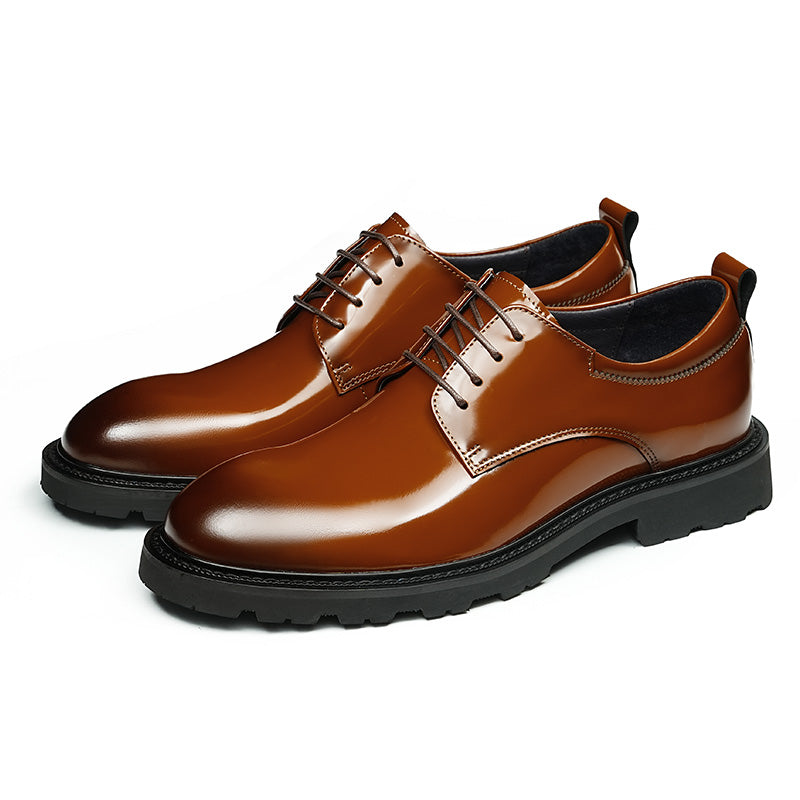 Men's Luminous Derby Shoes: Sculpted Toe Design & Architectural Sole Detailing