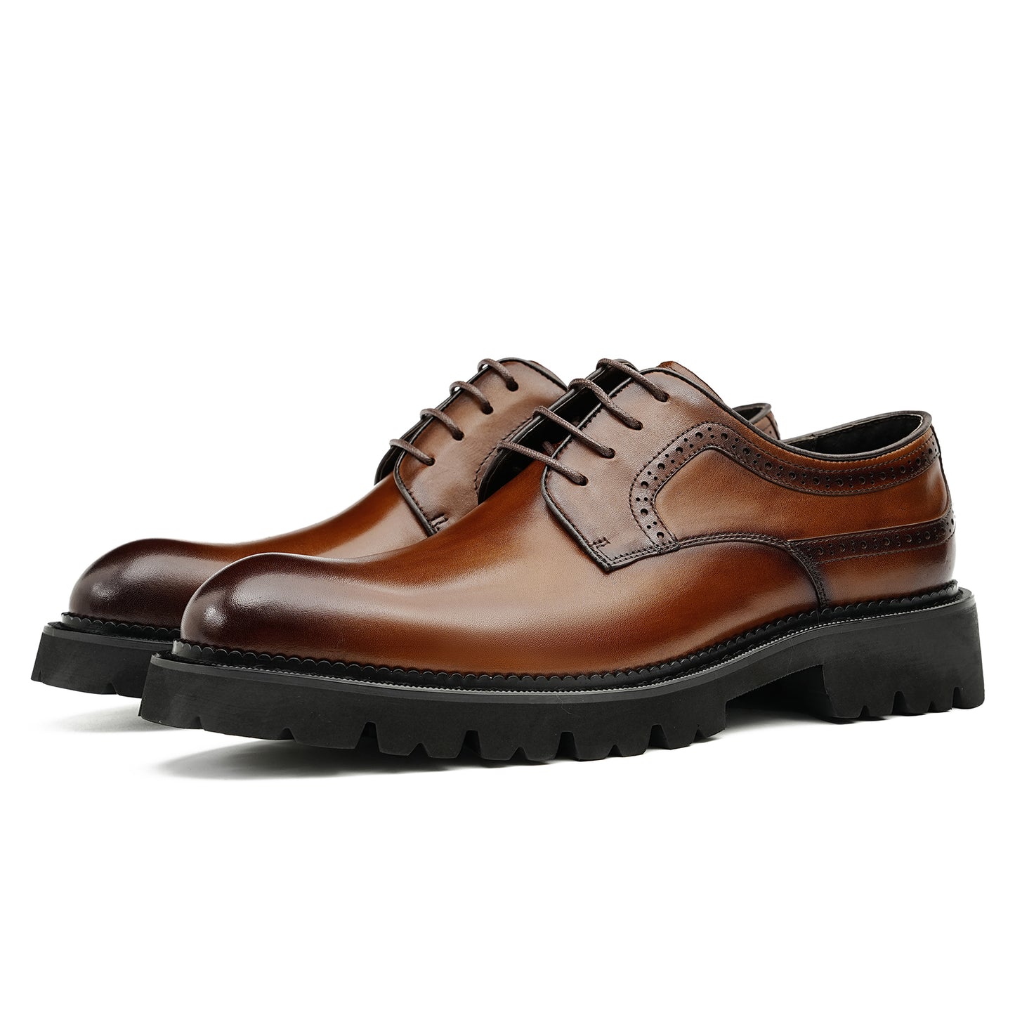 Men's Classic Derby Shoes - Breathable Leather & Rugged Traction