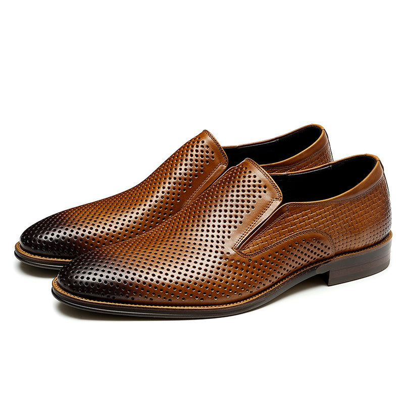Men's Perforated Leather Loafers