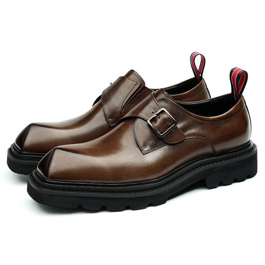 Men's Diamond-Toe Monk Strap Shoes