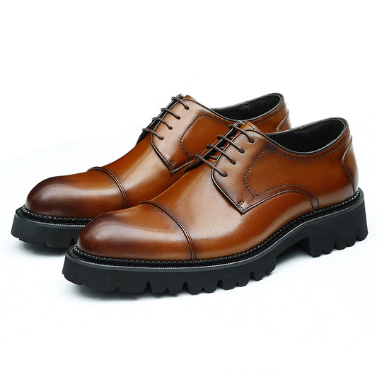 Men's Derby Leather Shoes - Structured Durability & Rugged Traction