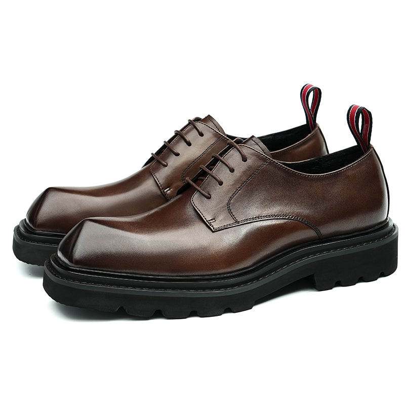 Men's Leather Derby Shoes Diamond Toe