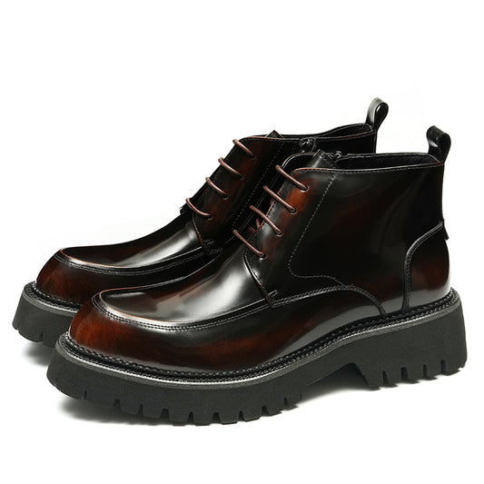 Artisan Burnished Men's Martin Boots: Supple Interior & All-Terrain Traction