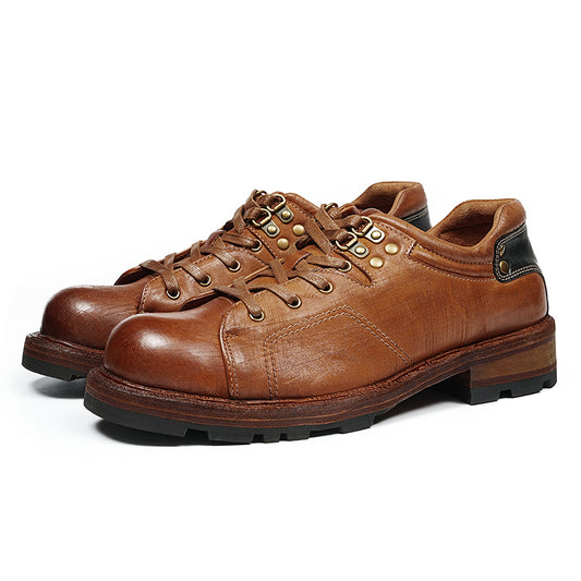 Handcrafted Horsehide Work Derby Boots: Goodyear Welt Toughness & Timeless Style