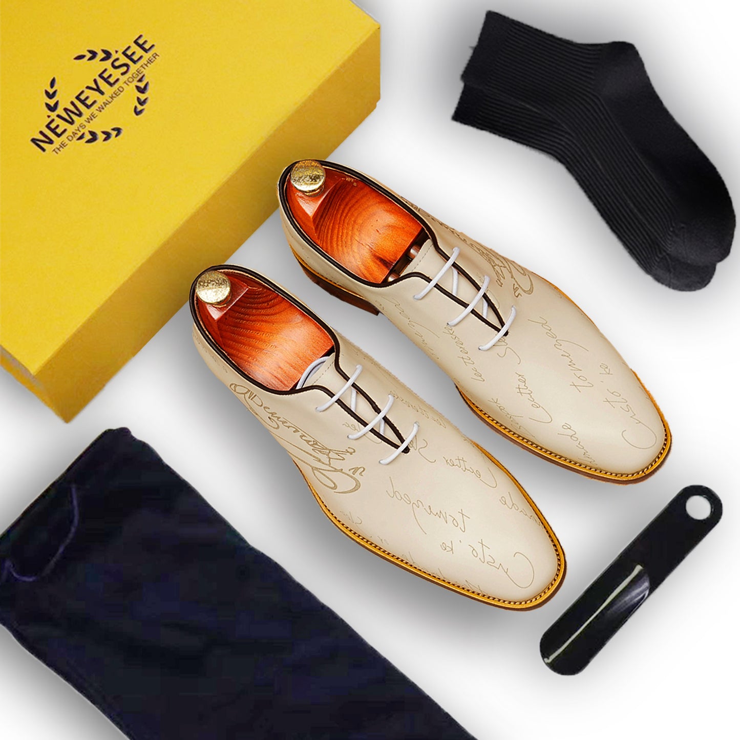 Men's Oxfords Shoes Handwritten Dress Shoes