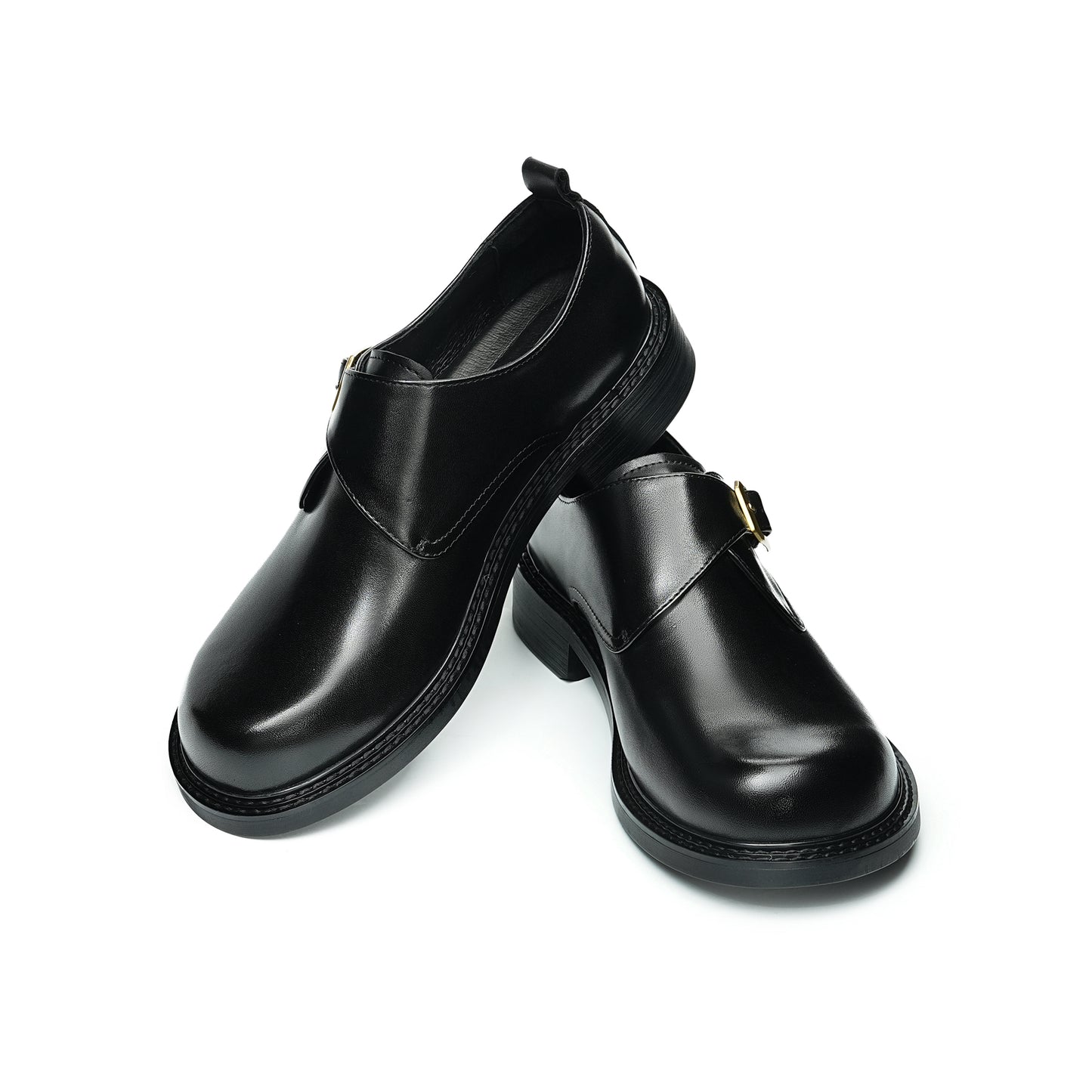 Men's Spacious Toe Monk Strap Shoes: Refined Hardware & Elevated Comfort