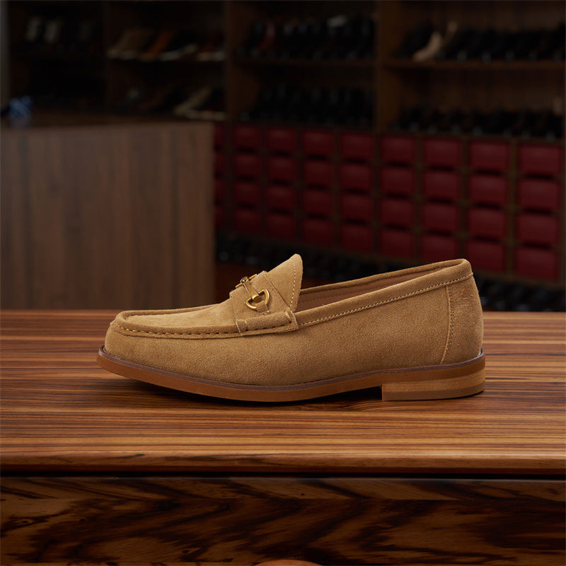 Men's Suede Loafers: Signature Hardware & Textured Comfort