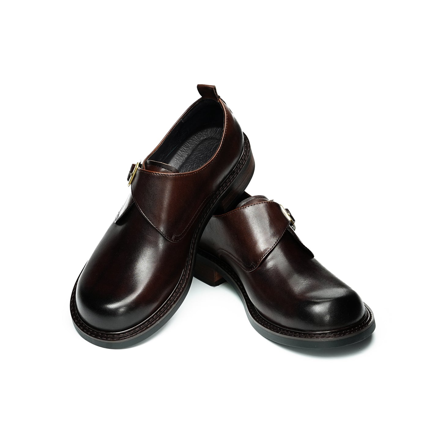 Men's Spacious Toe Monk Strap Shoes: Refined Hardware & Elevated Comfort