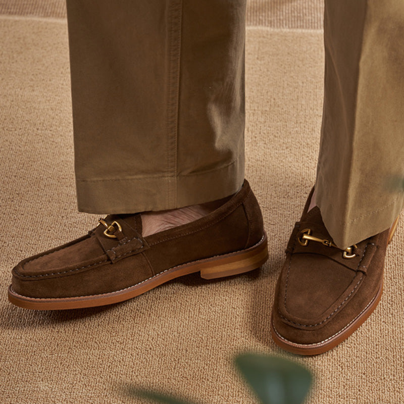 Men's Suede Loafers: Signature Hardware & Textured Comfort