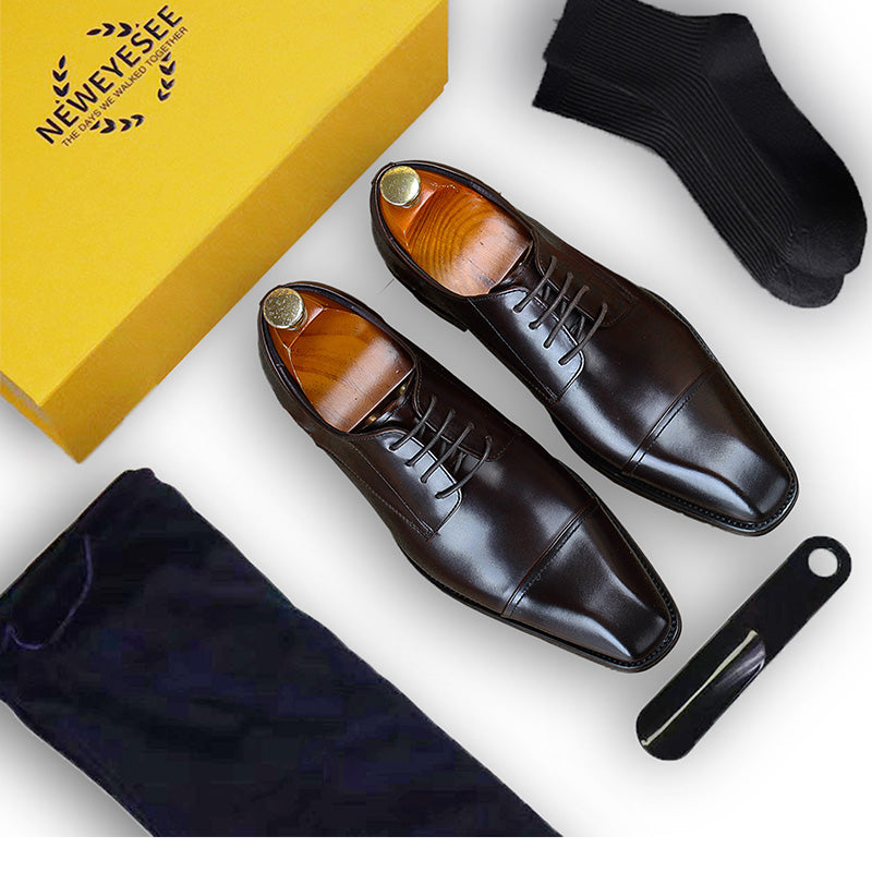 Men's Pointed-Toe Derby Shoes Sleek Style
