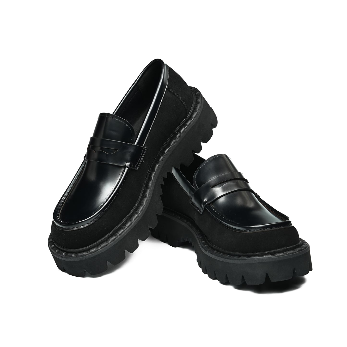 Men's Lustrous Leather Loafers: Contoured Comfort & Terrain-Savvy Foundation