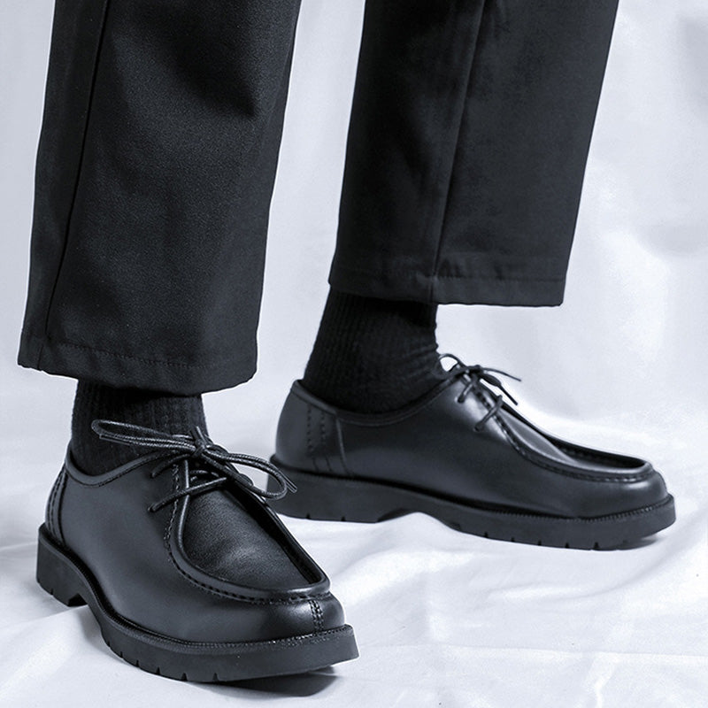 Men's Wallabee-Inspired Shoes: Rounded Toe Comfort & Artisan Stitching Detail