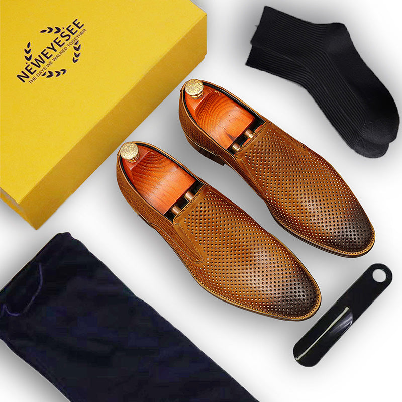 Men's Perforated Leather Loafers