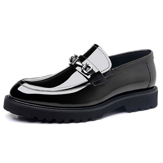 Men's Patent Loafers | with Metal Bit & Sleek Round Toe