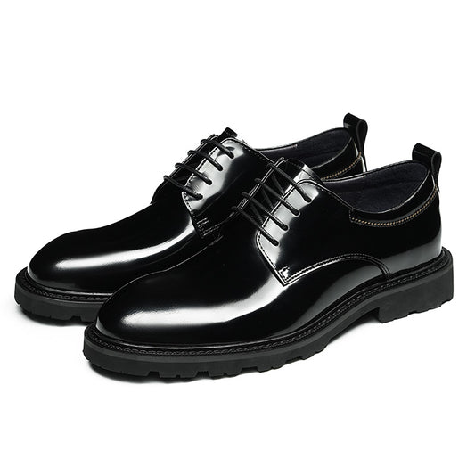 Men's Luminous Derby Shoes: Sculpted Toe Design & Architectural Sole Detailing