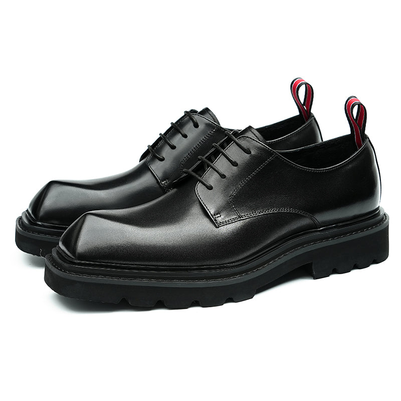 Men's Leather Derby Shoes Diamond Toe