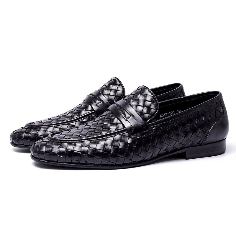 Men's Woven Leather Loafers