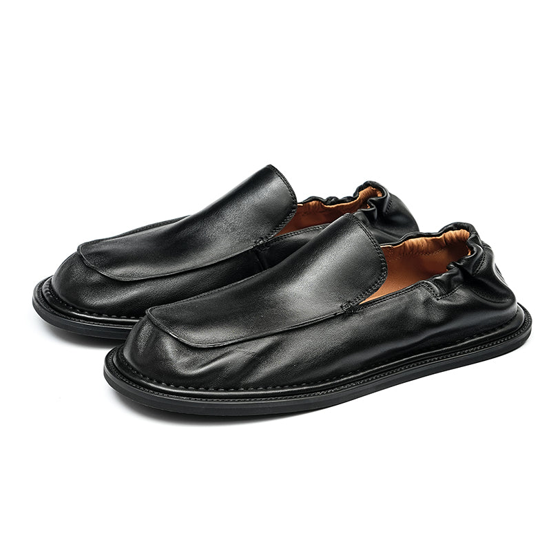 Men's Slip-On Loafers - Elastic Collar & Traction Sole