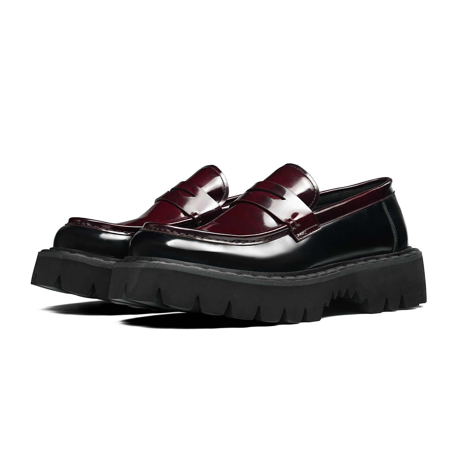 Men's Lustrous Leather Loafers: Contoured Comfort & Terrain-Savvy Foundation