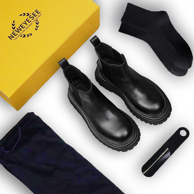 Men's Urban Sculpture Chelsea Boots: Architectural Sole & Streamlined Silhouette