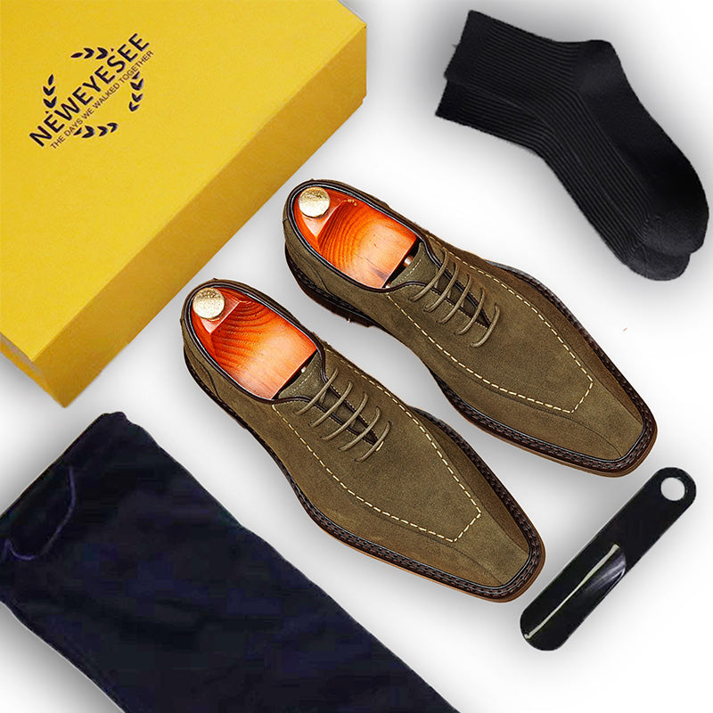 Men's Suede Oxford Shoes: Breathable Comfort & Refined Stitching Detailing