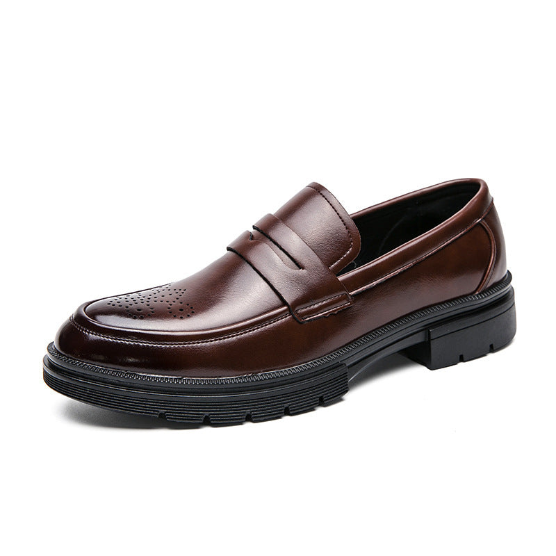 Artisan-Crafted Men's Loafer: Sculpted Brogue Detailing & Refined Silhouette