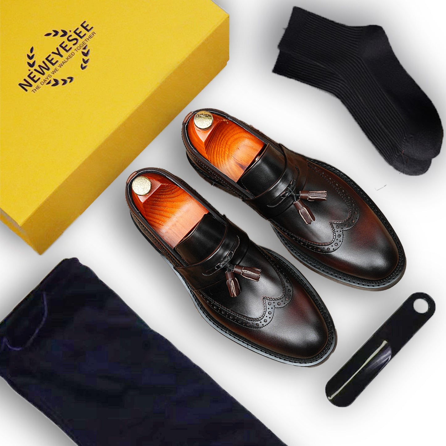Artisan-Carved Men's Loafers: Intricate Brogue Artistry & Effortless Sophistication