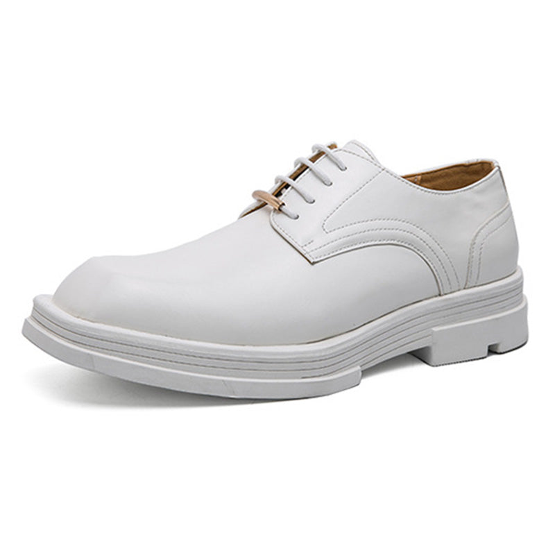 Contemporary Square-Toe Men's Derbys Shoes: Refined Metal Detailing & Modern Silhouette