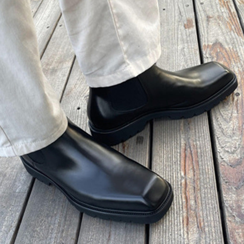 Men's Chelsea Boots: Square Toe Design & Effortless Side Elastic Access