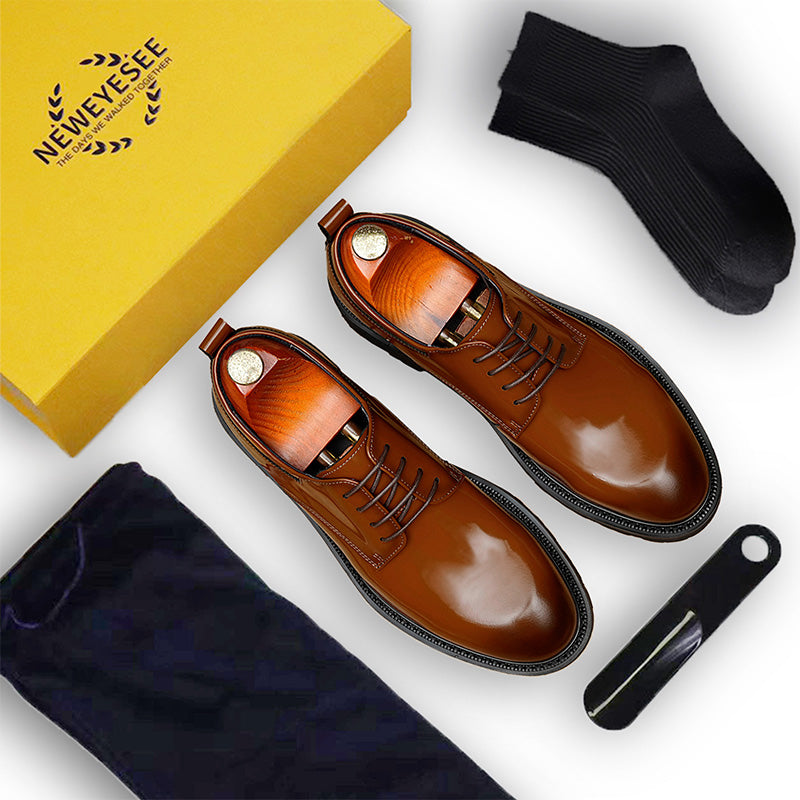 Men's Luminous Derby Shoes: Sculpted Toe Design & Architectural Sole Detailing