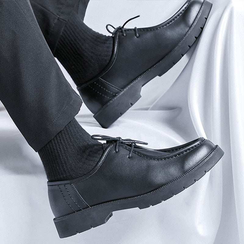 Men's Wallabee-Inspired Shoes: Rounded Toe Comfort & Artisan Stitching Detail