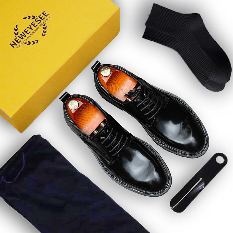 Men's Luminous Derby Shoes: Sculpted Toe Design & Architectural Sole Detailing