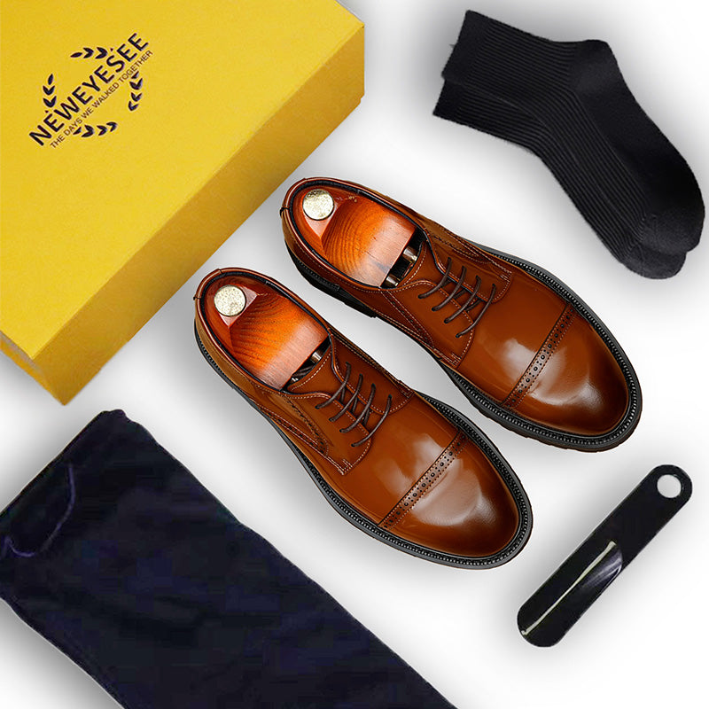 Men's Cap Toe Derby: Artisan Stitching & All-Terrain Assurance