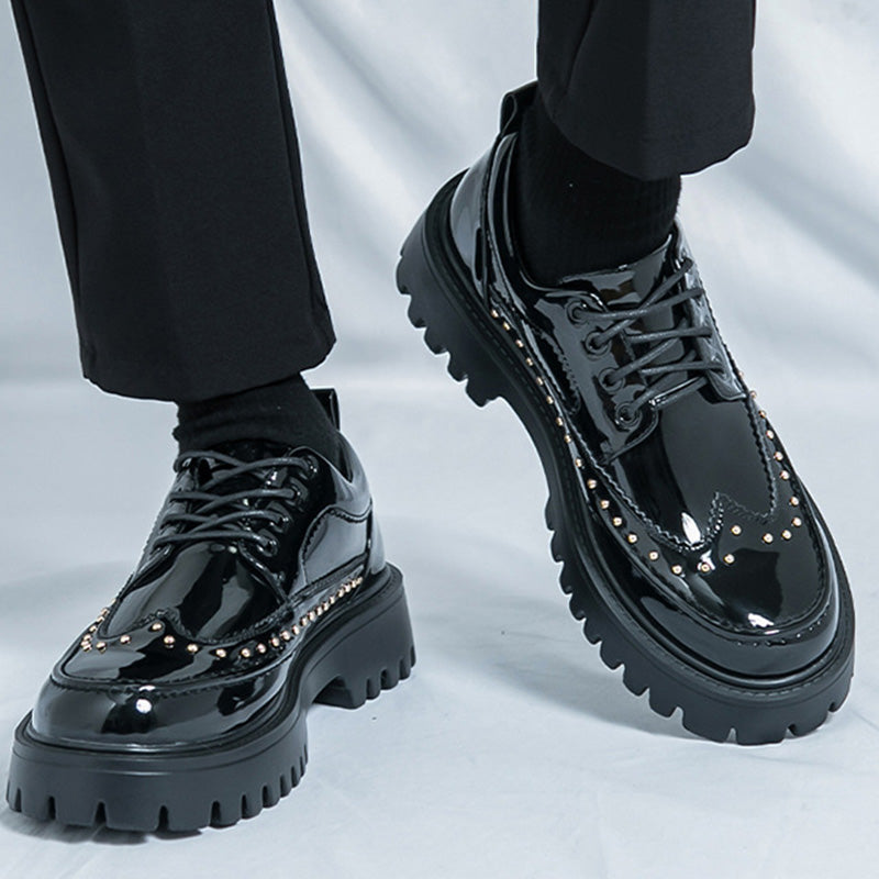 Artistic Expression Brogue Derbys Shoes: Wingtip Poetry & Stud Accents