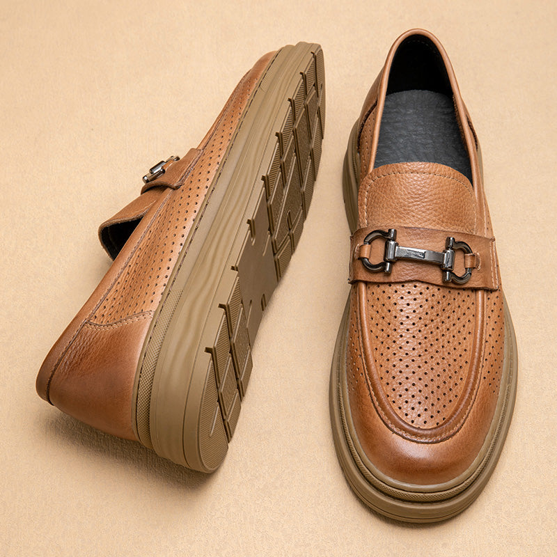 Calf Leather Loafers Classic Horsebit Loafer Cutout Design