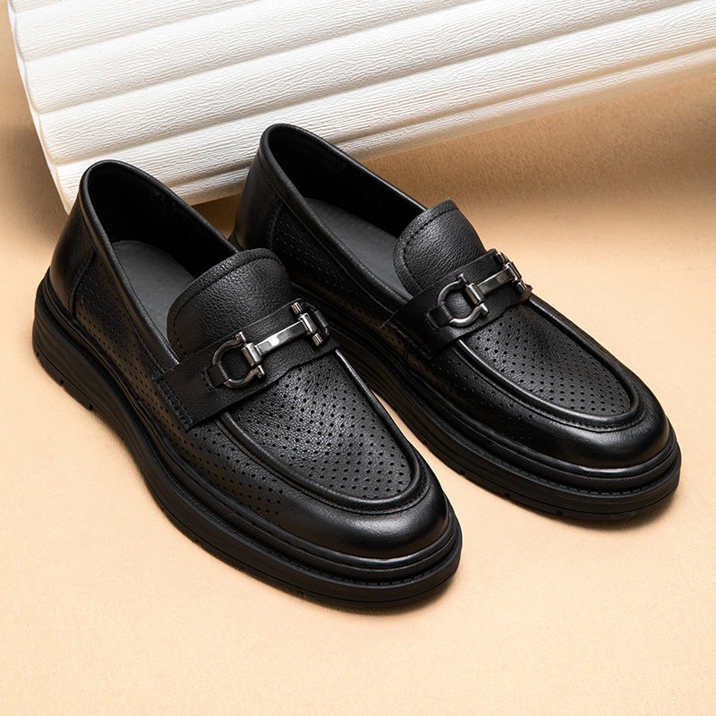 Calf Leather Loafers Classic Horsebit Loafer Cutout Design