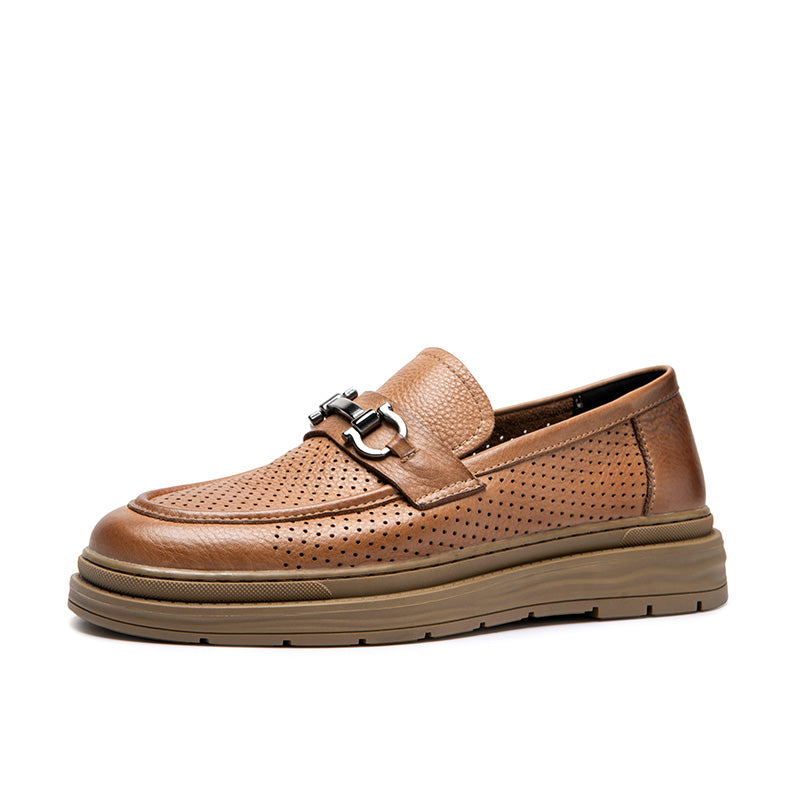 Calf Leather Loafers Classic Horsebit Loafer Cutout Design