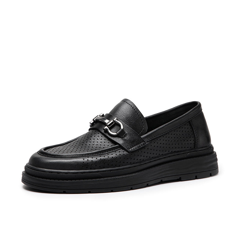 Calf Leather Loafers Classic Horsebit Loafer Cutout Design