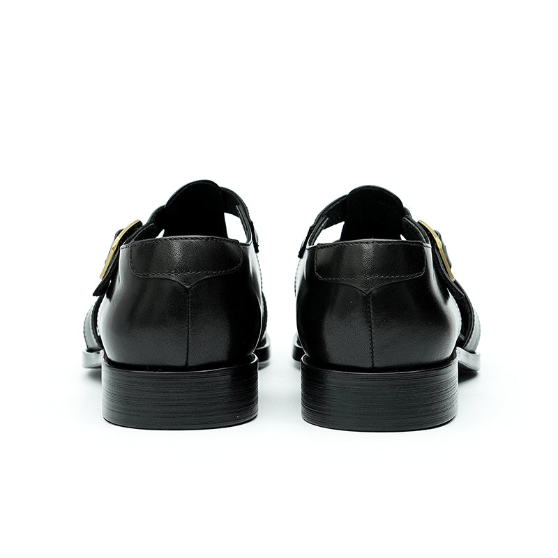 Calfskin Men's Leather Sandals Men Leather Shoes British Style