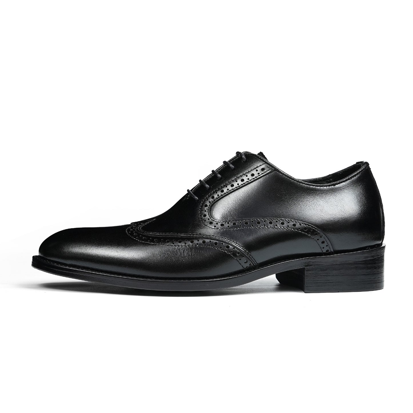 Men's Classic Wingtip Brogue Oxfords | with Glossy Finish &Sculpted Edges