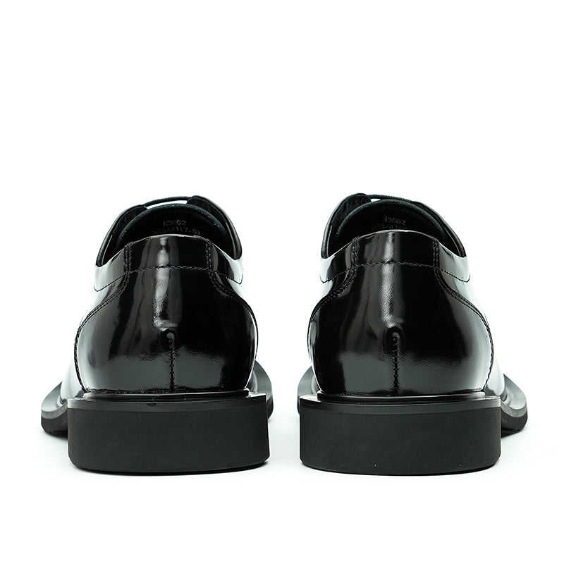 Calfskin Derby Shoes for Men Glossy Round Toe
