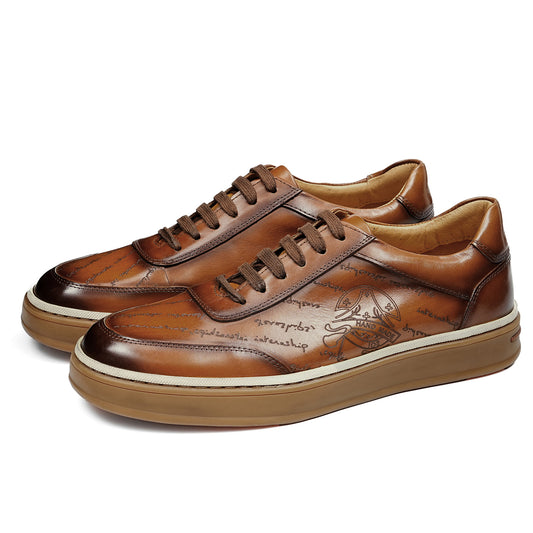 Men's Sneakers | Handwritten Heritage Embossed Details & Moc-Toe