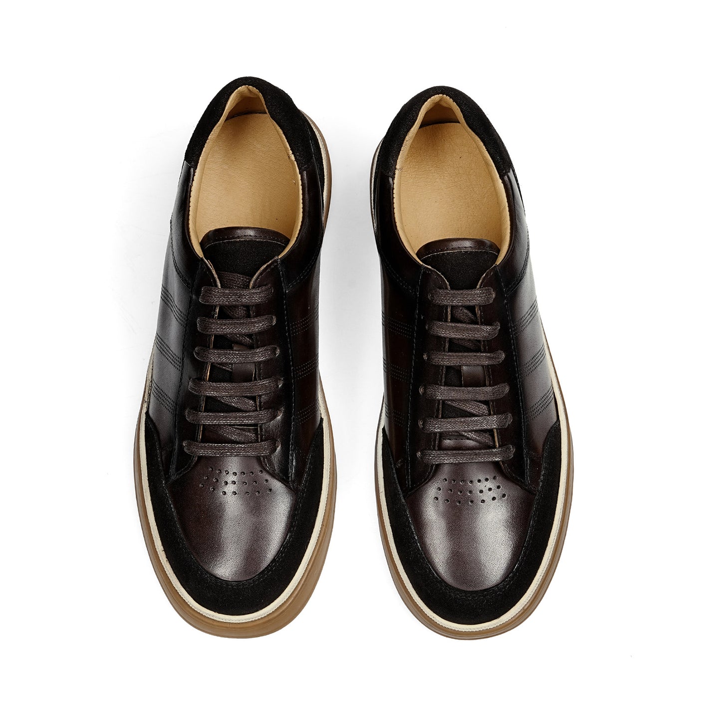 Men's Sneakers | Perforated Stripes & Contrast Heel