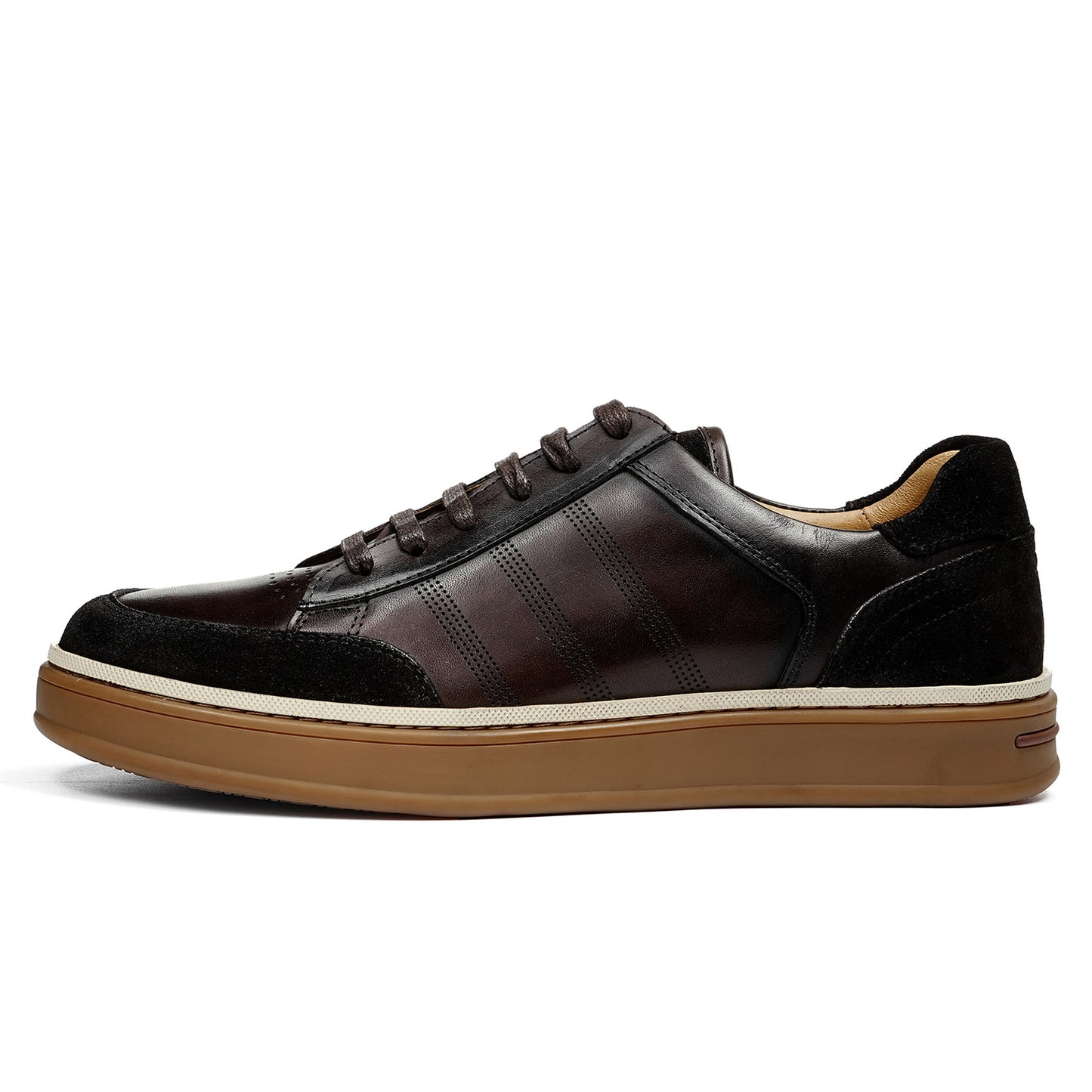 Men's Sneakers | Perforated Stripes & Contrast Heel