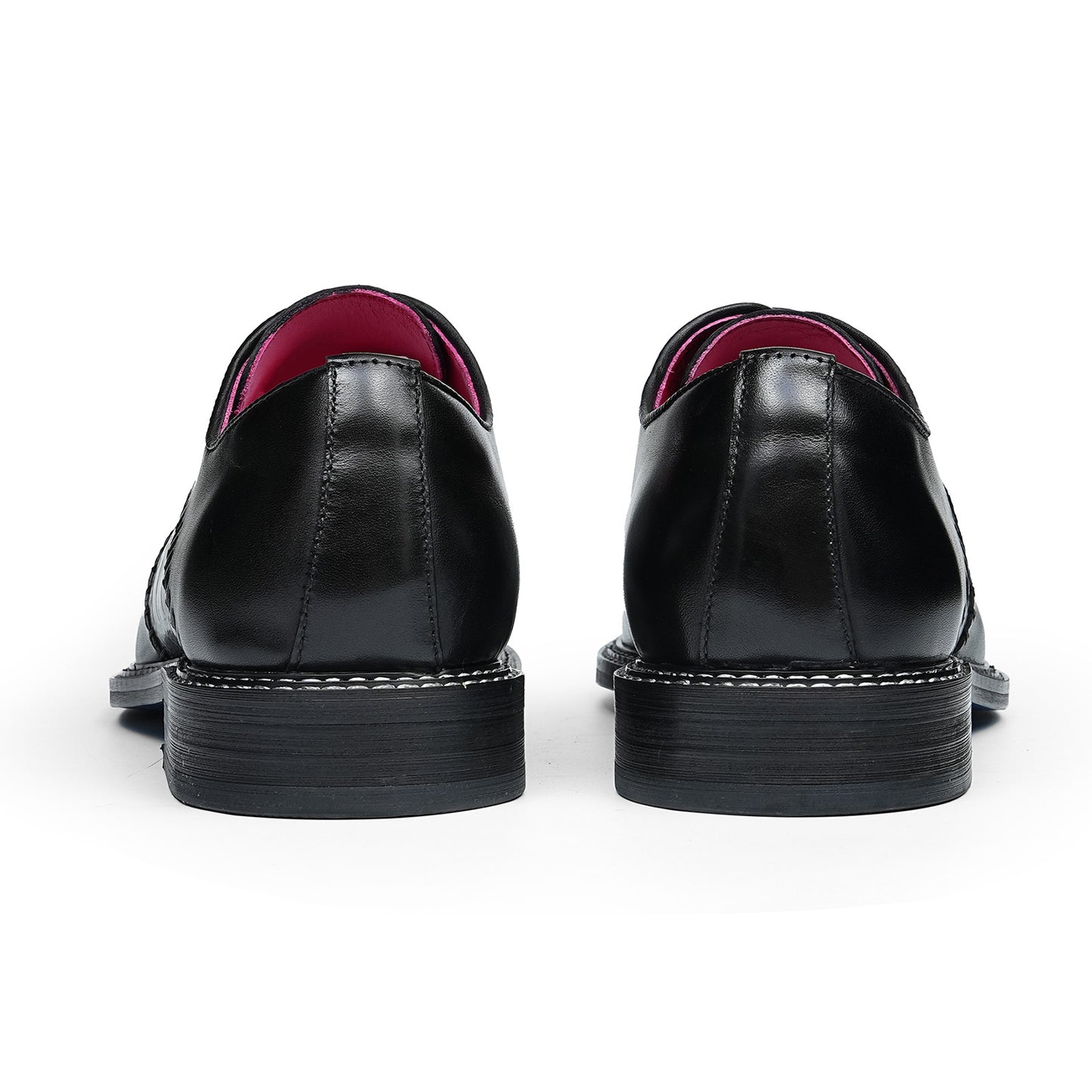 Men's Sleek Lace-Up Oxfords | with Woven Side Detail & Glossy Finish