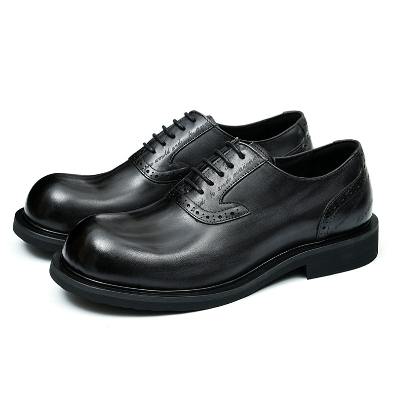Calf Leather Oxford Shoes for Men Large Toe