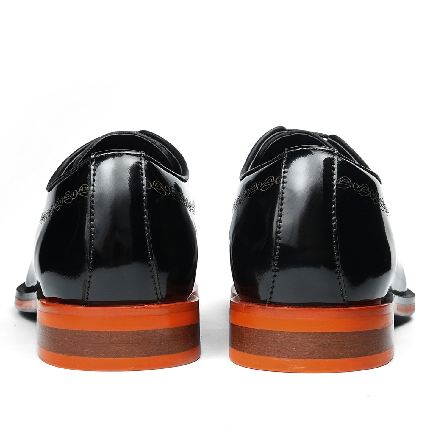 Men's Oxford Dress Shoes with Contrast Trim & Mirror Shine Finish