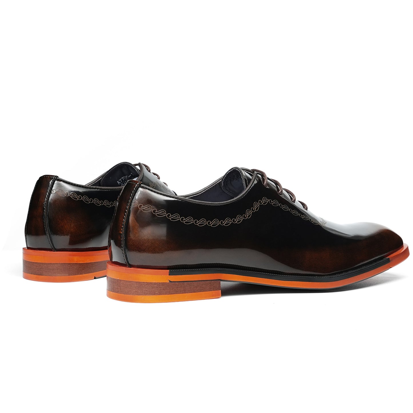 Men's Oxford Dress Shoes with Contrast Trim & Mirror Shine Finish
