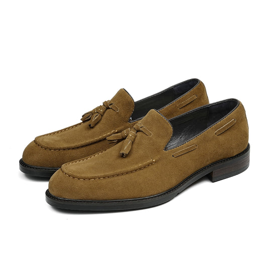 Men's Tassel Loafers| with Rubber Sole & Moc-Toe Styling